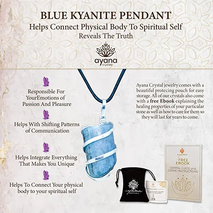 AYANA Blue Kyanite Crystal Healing Pendant